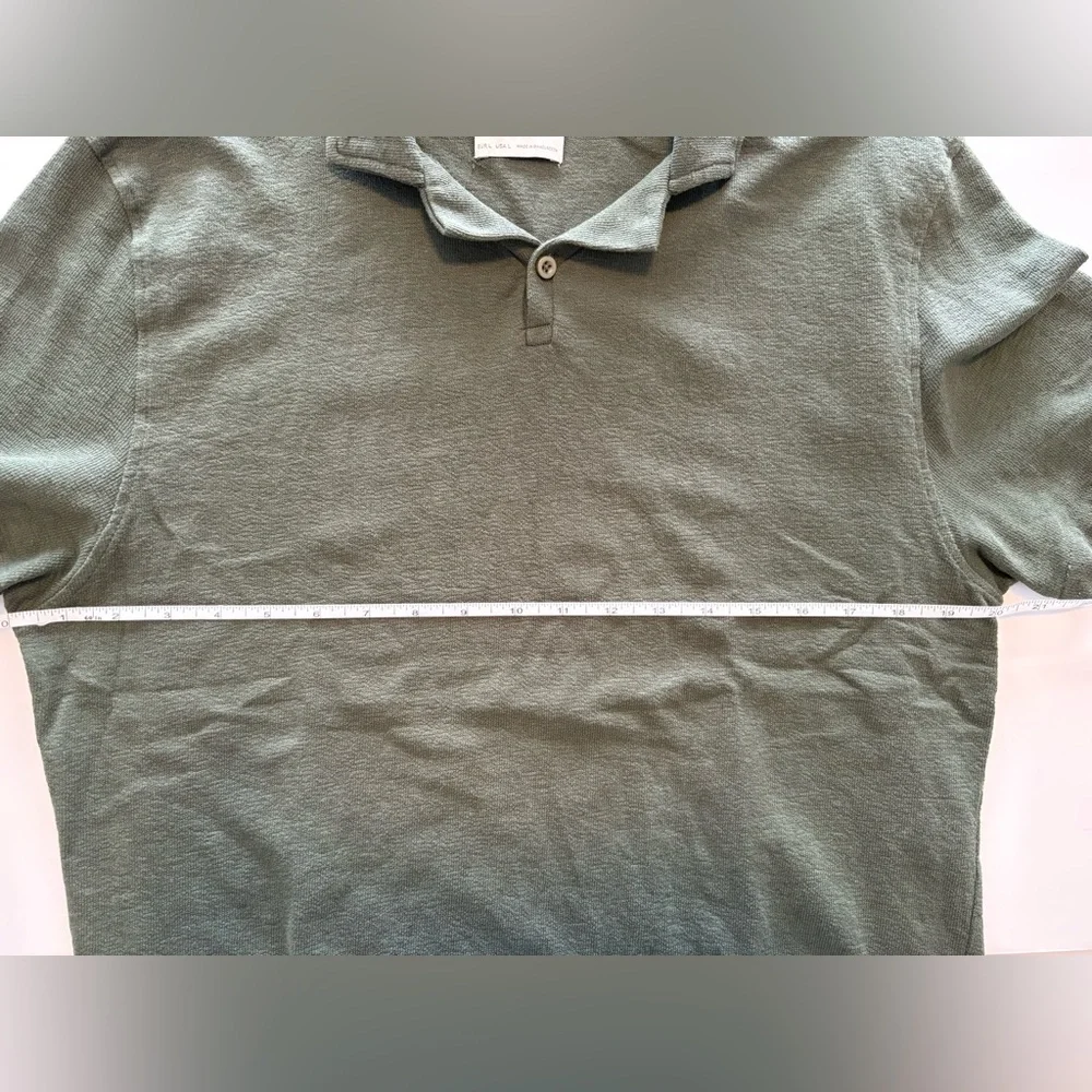 Larsson & Co Green Textured Resort Collar Polo Large - Picture 7 of 8